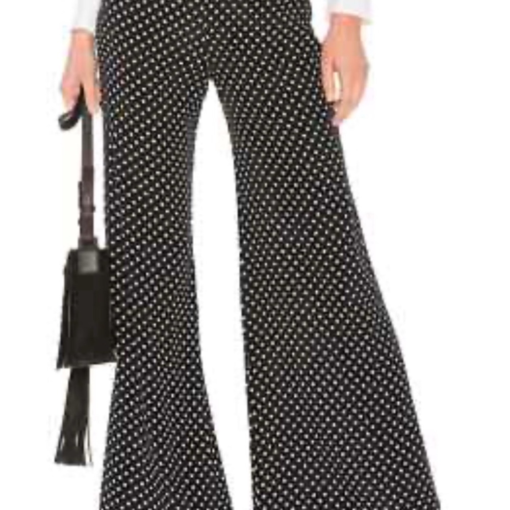 Flynn Skye Black and White Polka Dot Wide-Leg Pants